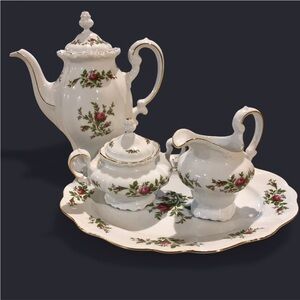 Elegant rose  Tea Set with Gold Accents vintage Johann Haviland